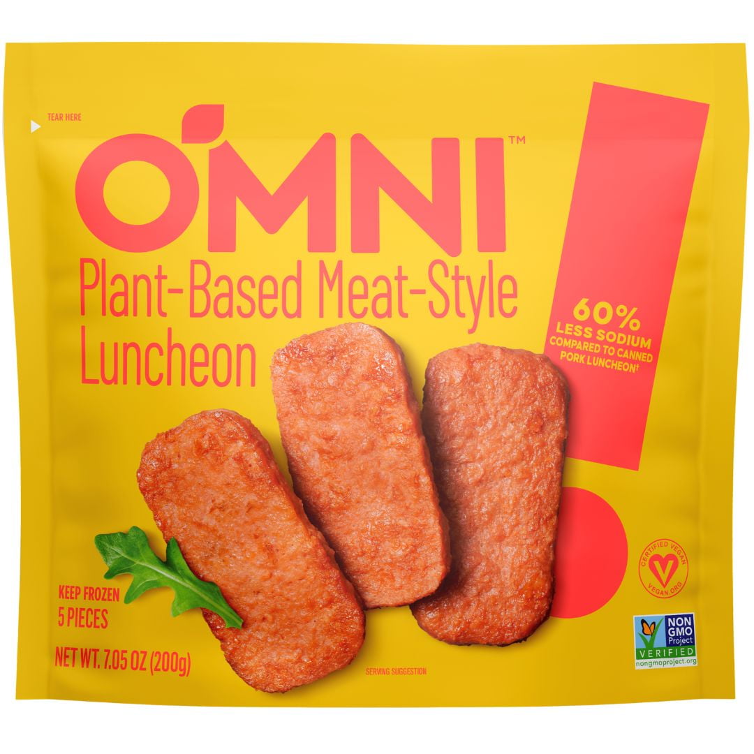 Omnifoods Pork PlantBased Frozen Packaged Luncheon Meal, 7.05 oz, 5 Ct