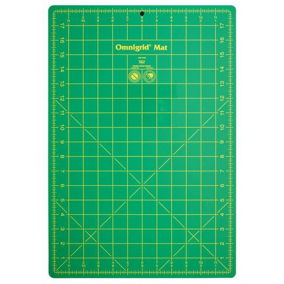 Omnigrid 12" x 18" Cutting Mat with Grid, Non-Slip Rectangular Mat for Quilting & Crafting