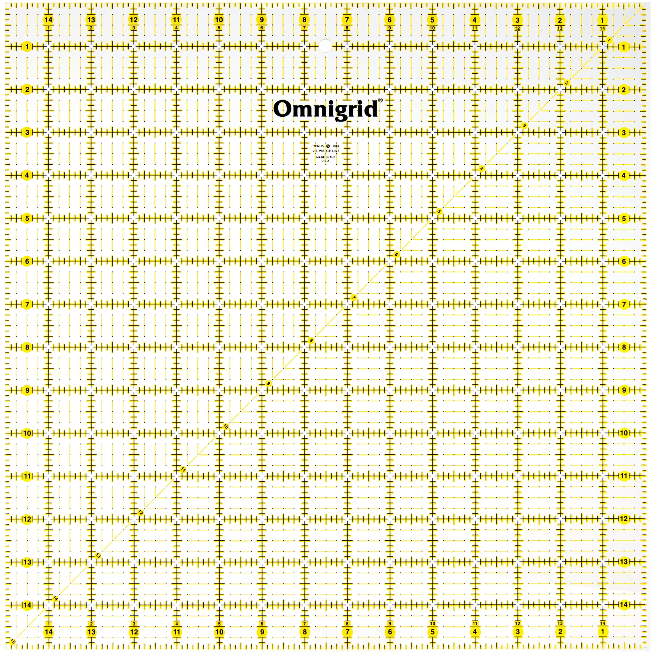eQuilter Omnigrip Non-Slip Neon Grid - Quilting Ruler - 6 x 24
