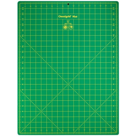Omnigrid 18" x 24" Cutting Mat with Grid, Non-Slip Rectangular Mat for Quilting & Crafting