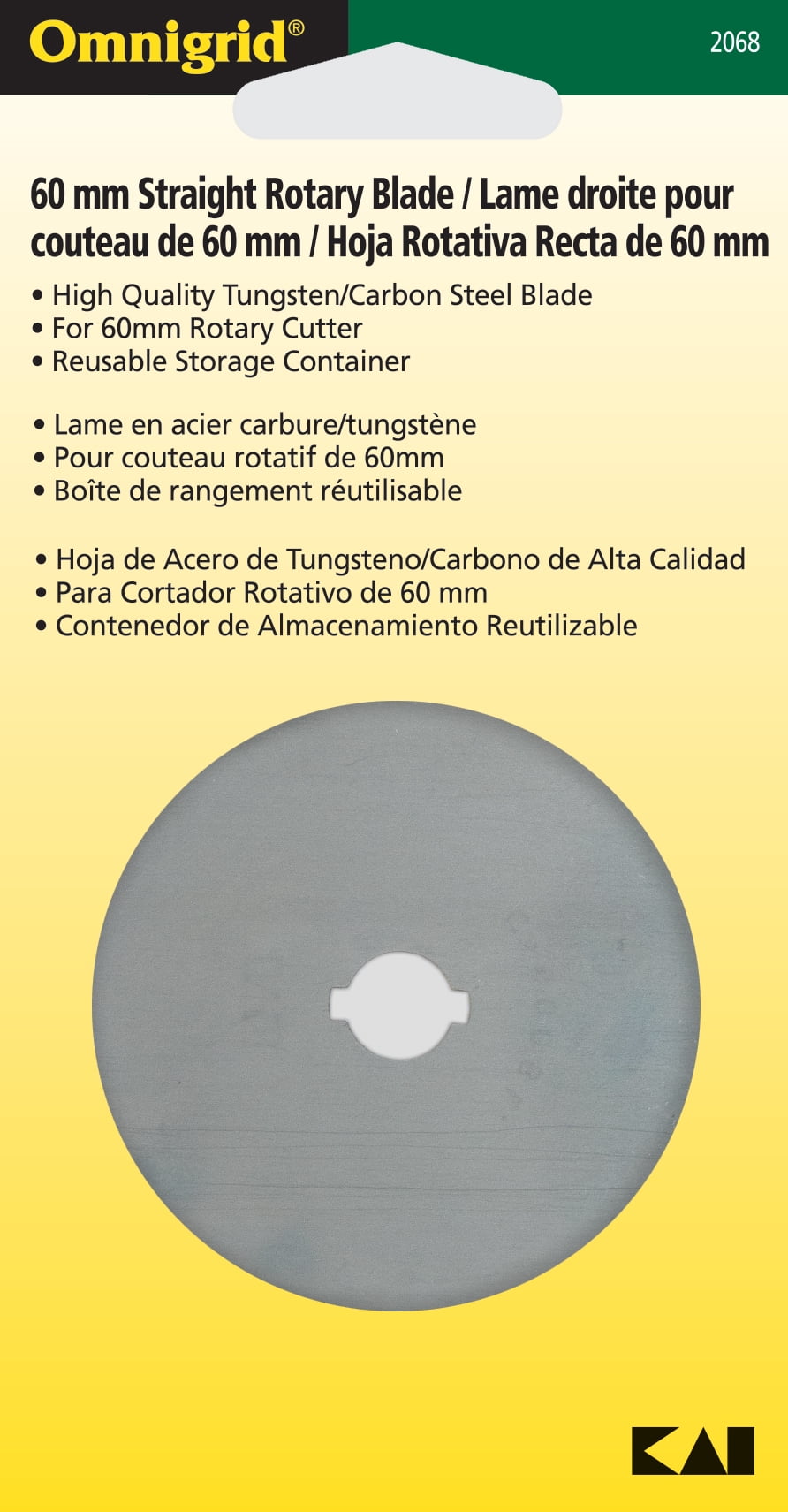Omnigrid 60mm Replacement Straight Rotary Blade, 3 Blades