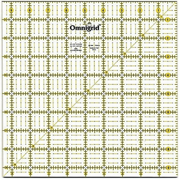 Omnigrid 9.5" Ruler, Square Quilter's Ruler