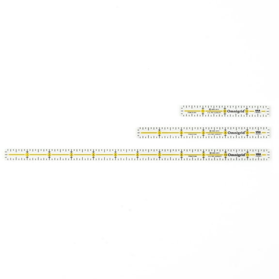 Omnigrid Marking Ruler Value Pack, 3 Count (4", 6" & 12")