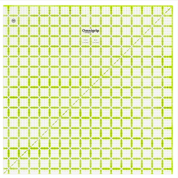Omnigrip 16-1/2" x 16-1/2" Non-Slip Square Quilting Ruler by Omnigrid