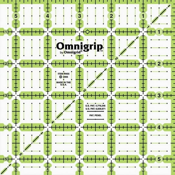 Omnigrip 5-1/2" x 5-1/2" Non-Slip Square Quilting Ruler by Omnigrid