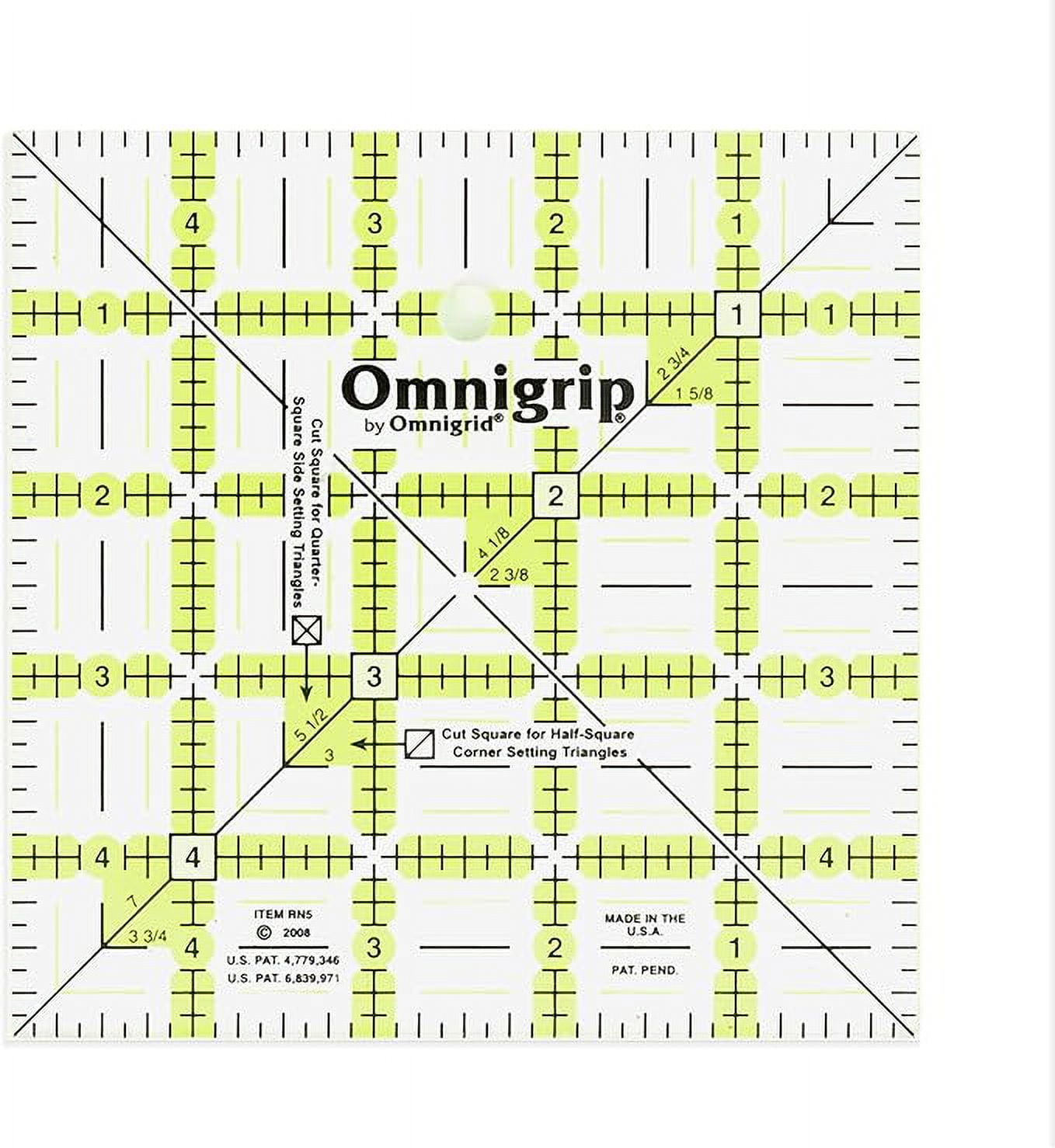 Omnigrip 5" Square Non-Slip Acrylic Quilting Ruler