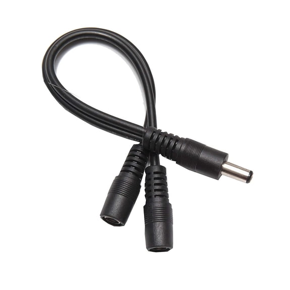 Omnihil DC Barrel Plug Splitter 2.1millimeters x 5.5millimeters, 1 Female Plug to Male Jack / 24 AWG compatible with LUNCHBOX JUNIOR AMPLIFIER (LBJ1)