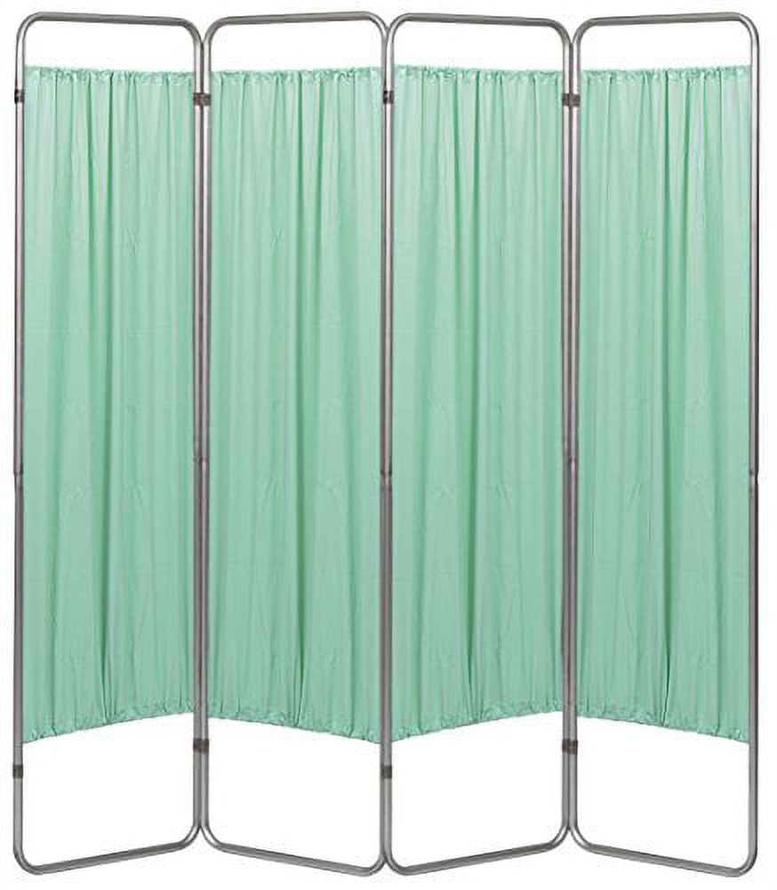 Omnimed 3 Section Mobile Privacy Screen - 71H X 96W Green Anodized Aluminum With Casters