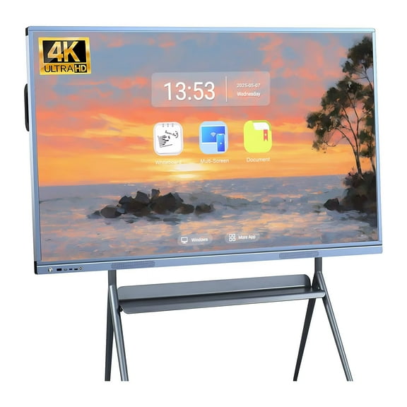 OmninexHub Interactive Smart Board, 55 Inch 4K Uhd All-In-One Digital Electronic Dual System Interactive Whiteboard, Screen Mirroring Cloud Sharing Smart Board for Office And Business Meeting