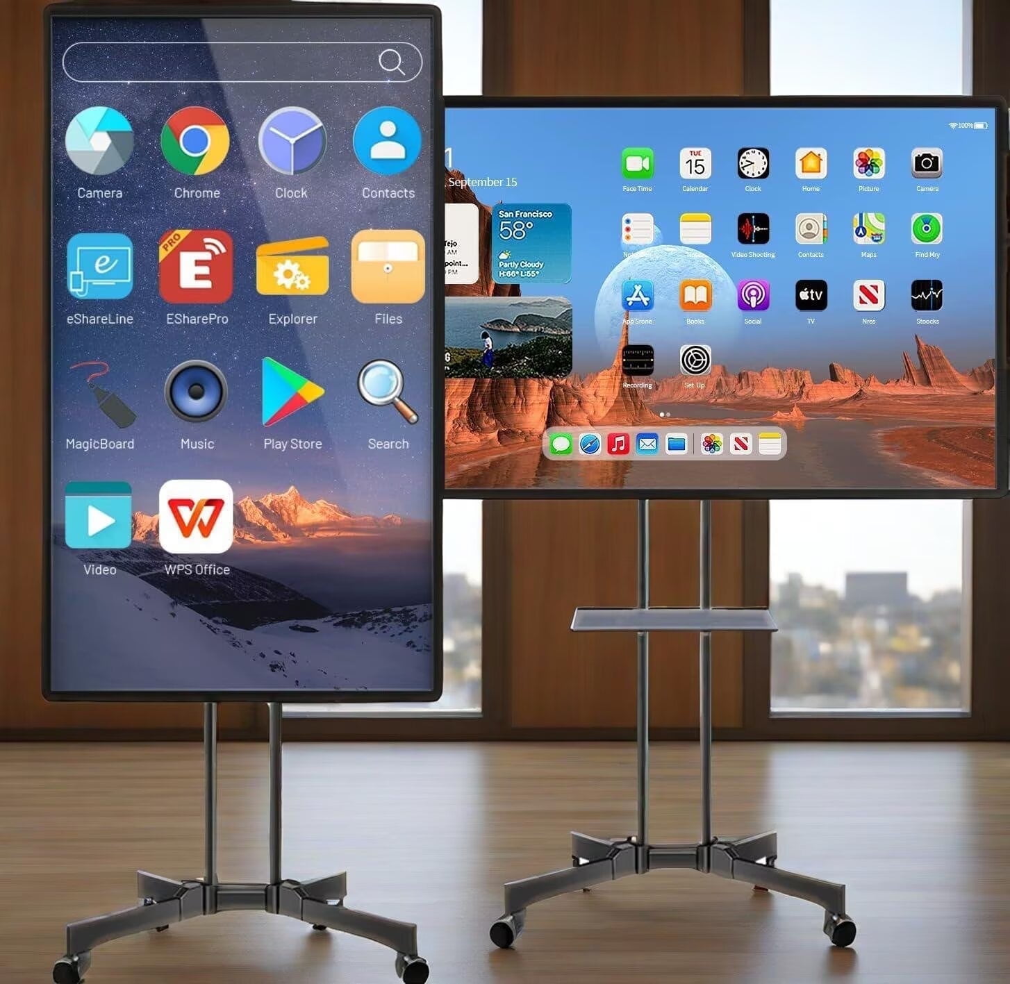 OmninexHub Smart Board 49" Interactive Whiteboard, Electronic Screen Mirroring with Wireless for Live Streaming, for Advertising Display