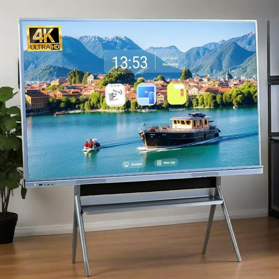 OmninexHub Smart Board, 55''Screen Mirroring From Android And Windows for Live Streaming, Electronic Whiteboard, Interactive Whiteboard for Advertising Display, Classroom And Commercial Office