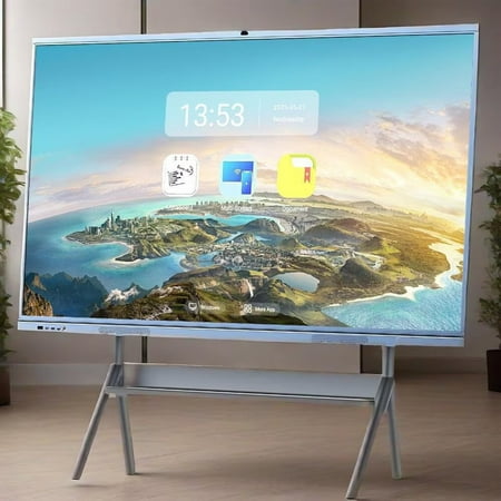 OmninexHub Smart Board, 65 Inch Screen Mirroring From Android And Windows for Live Streaming, Electronic Whiteboard for Advertising Display, Classroom And Commercial Office
