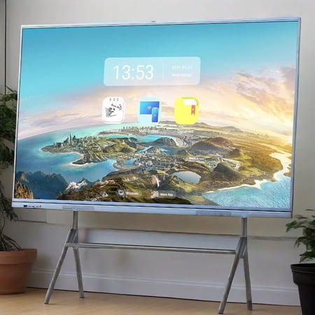OmninexHub Smart Board, 65''Screen Mirroring From Android And Windows for Live Streaming, Electronic Whiteboard, Interactive Whiteboard for Advertising Display And Classroom