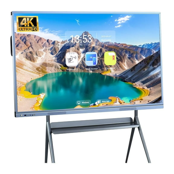 OmninexHub Smart Board for Classroom, 4K Uhd 55 Inch Digital Electronic Calendar, Dual System Cloud Sharing Performance Interactive Whiteboard for Meetings And Presentations