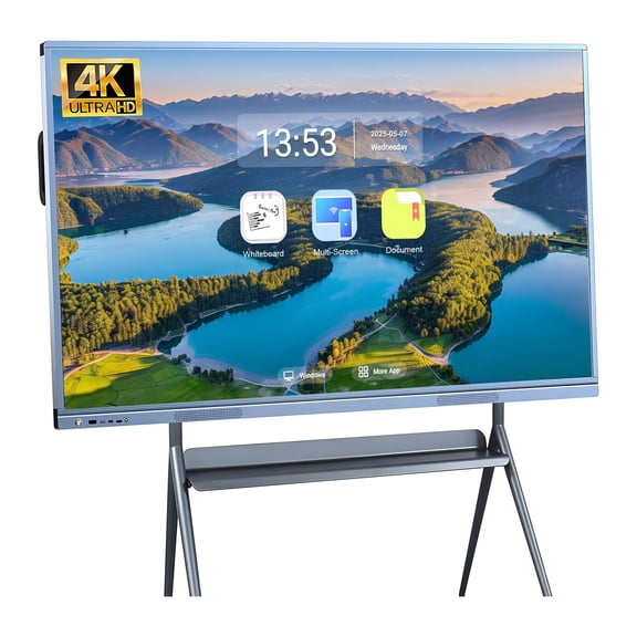 OmninexHub Smart Board for Classroom, 55 Inch Digital Touch Screen All-In-One Computer Interactive Whiteboard, Cloud Sharing Dual System Whiteboard for Conference for Office And Education