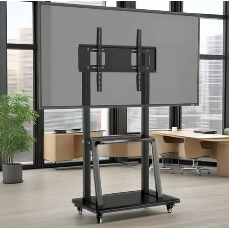 OmninexHub Smart Board Stand Rolling TV Cart with Adjustable Shelf up To 70" TVs up To 176 Lbs for Living Room And Office