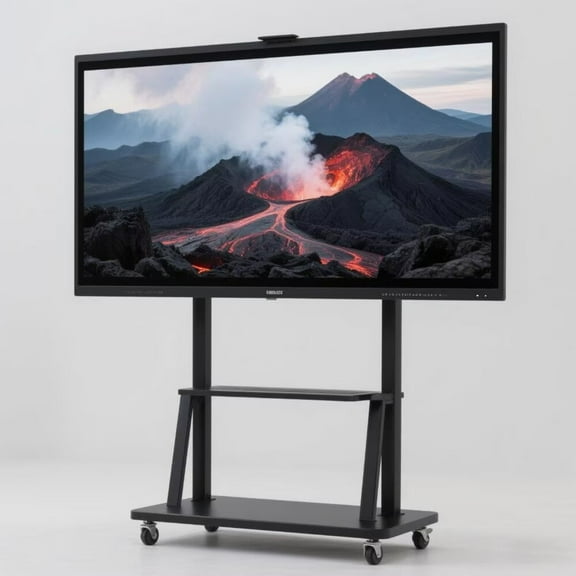 OmninexHub TV Cart, Height Adjustable Mobile TV Stand for 32-70 Inch Screens Up To 176.37 Lbs, Portable Swivel Mount TV Stands for Living Room, Bedroom, Office And Classroom