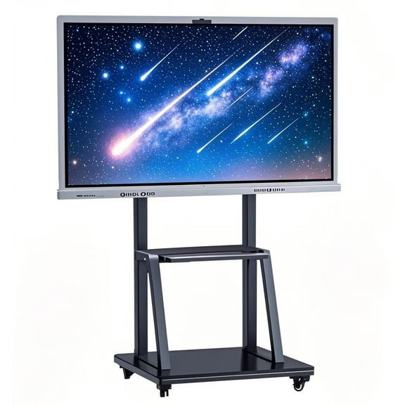 OmninexHub Rolling TV Cart, Height Adjustable Mobile Rolling TV Stand for 32-70 Inch TV Screens Up To 176.37 Lbs, Swivel Mount Portable TV Stand for Living Room, Office And Bedroom