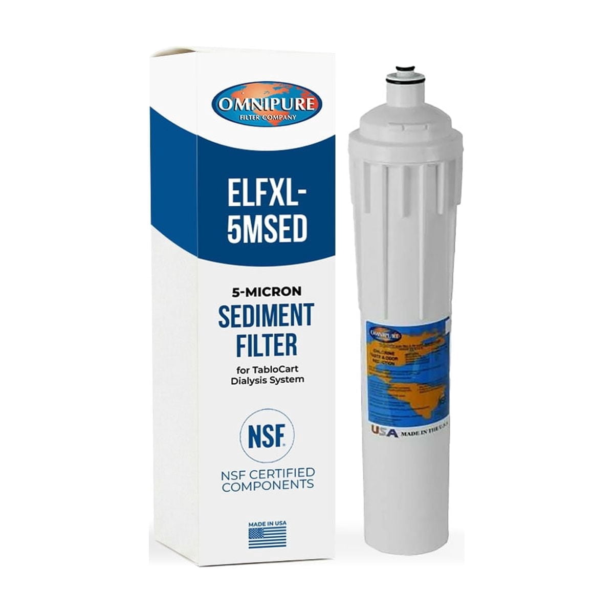 Omnipure Filter for TabloCart Dialysis System (ELFXL-5MSED) 5-Micron Sediment Filter