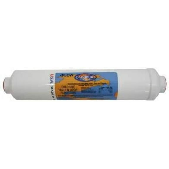 Omnipure (K5621-BB) 12"x2.5" Inline K-Series 10 Micron Carbon Block 1/4" FPT