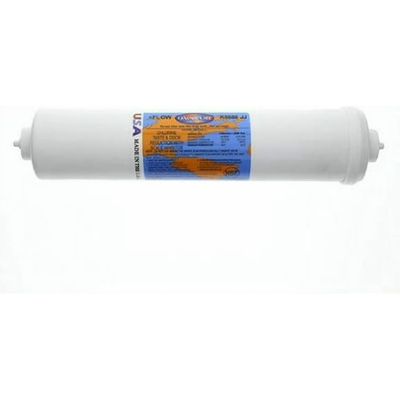 Omnipure K5686-JJ Inline Carbon Filter with Scale Inhibitor and 1/4-Inch QC Straight