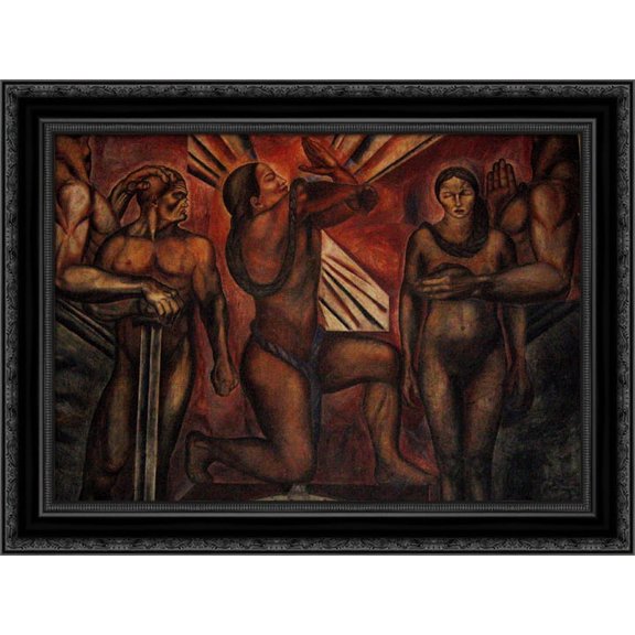 Omnisciencia 24x20 Black Ornate Wood Framed Canvas Art by Orozco, Jose Clemente