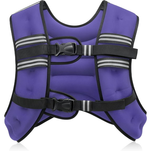Weighted Vest, 6lb/8lb/12lb/16lb/20lb/25lb/30lb Weight Vest with Reflective Stripe for Workout, Strength Training, Running, Fitness, Muscle Building, Weight Loss, Weightlifting
