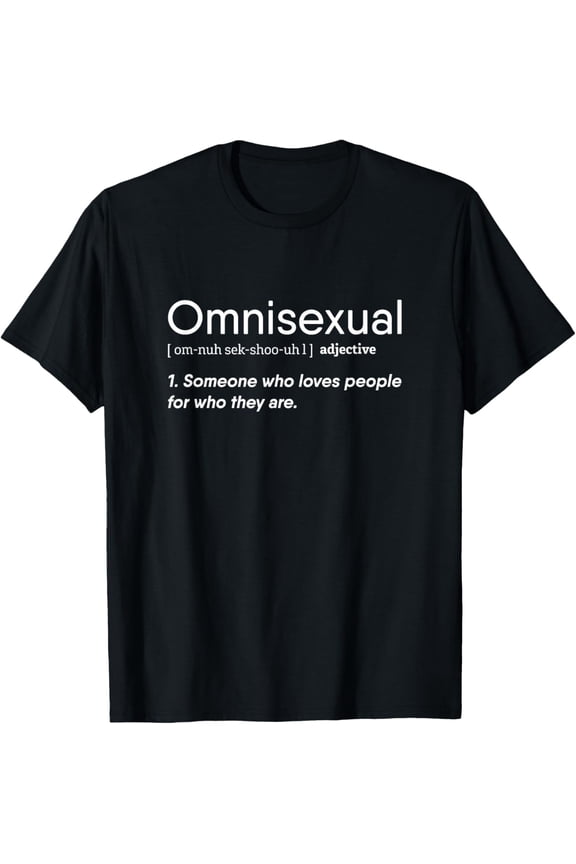 Omnisexual Definition Graphic T-Shirt - Funny LGBTQ Pride Dictionary Meaning Unisex Adult Retro Tee