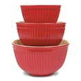 thumbnail image 1 of Omniware Simsbury Red Stoneware 3 Piece Nesting Mixing Bowl Set, 1 of 7