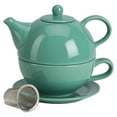 thumbnail image 1 of Omniware 5 Piece Tea For One Teapot Set with An Infuser, Teal, 1 of 1