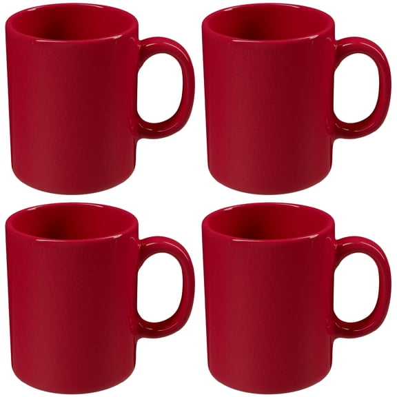 OmniWare Teaz Cafe Simply Red Stoneware 11 Ounce Classic Coffee Mug
