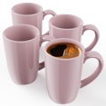 thumbnail image 1 of Omniware Teaz Cafe 18 oz Classic Mug, Set of 4 - Vintage-Inspired Stoneware Coffee Cups, Retro Diner Aesthetic, Rustic Drinkware, Dishwasher Safe, Ideal for Tea or Espresso (Pink), 1 of 7