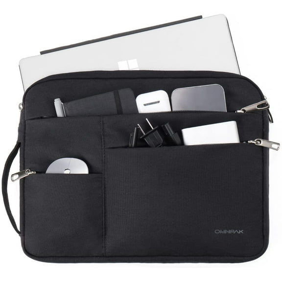 Omnpak 11 Inch Laptop Sleeve for Surface Go 3/2/1, Multi-Pocket Protective Carrying Bag Compatible with iPad Pro 11 2018-2021, iPad 10.2 9th Gen, iPad Air 10.9 4th Without Hard Shell