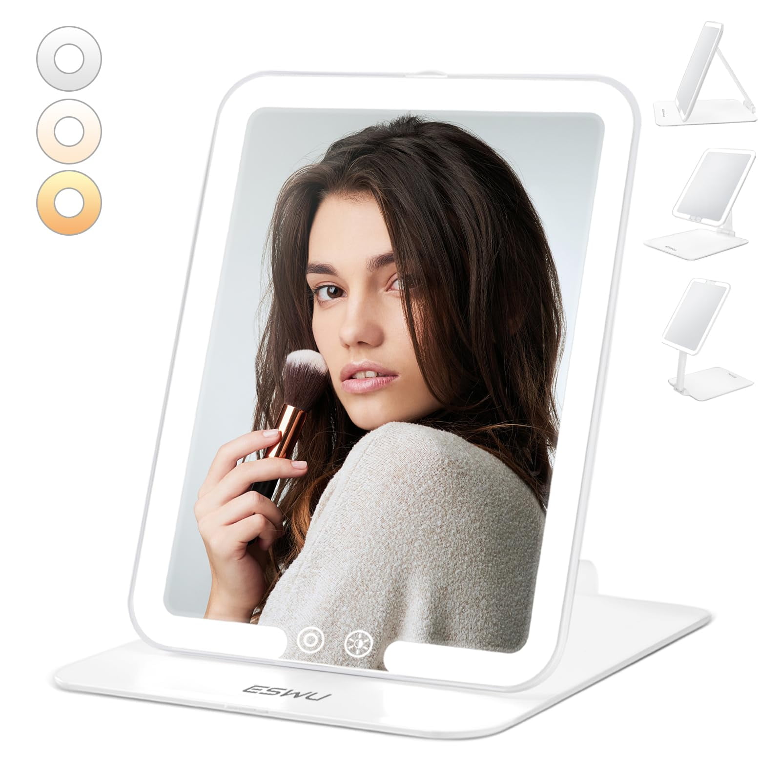 Omobolanle Travel Makeup Mirror with Light, Portable Folding Tabletop ...