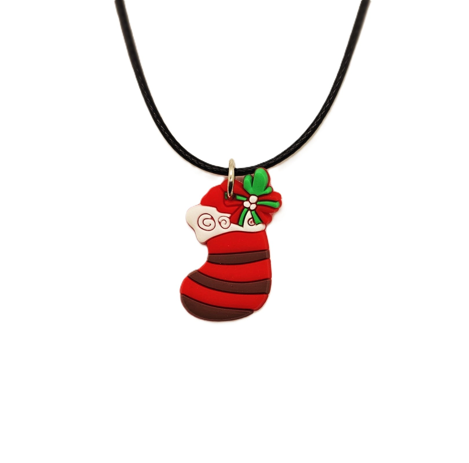 Omodo Black Rope, Christmas Stocking Charm, Necklace. Men/Women