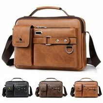 Omorc Men Business Bag Shoulder Messenger Bag PU Leather Handbag Business Crossbody Bag Briefcase