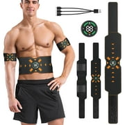Omorc Muscle Stimulator Muscle Trainer, EMS Abdominal Muscle Toning Belt Rechargeable AB Trainer ABS Stimulator Toner Belt with 10 Modes 39 Levels