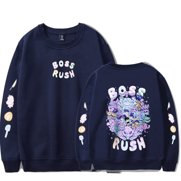 Omori Boss Rush Merch crew neck sweatshirt Popular Graphics Print Unisex Trendy Casual Streetwear Sweatshirt
