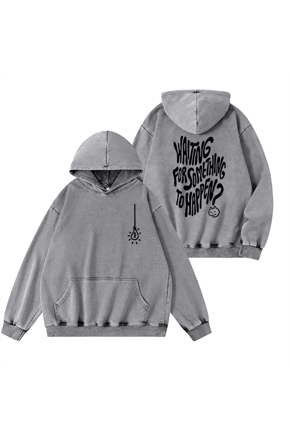 Omori Newo Logo Merch Cotton Vintage Wash Hoodie Long-Sleeved Top