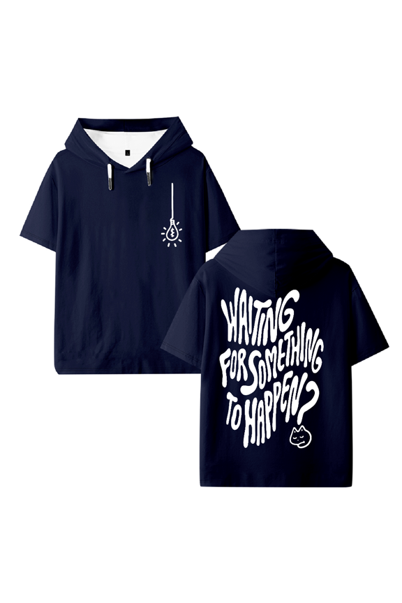 Omori Newo Logo Merch Hooded T-Shirt Casual Short Sleeve