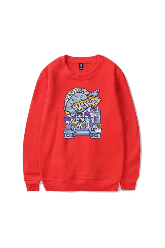 Omori Pluto's Spaceline Crewneck Sweatshirt Unisex Pullovers Casual Streetwear Clothes