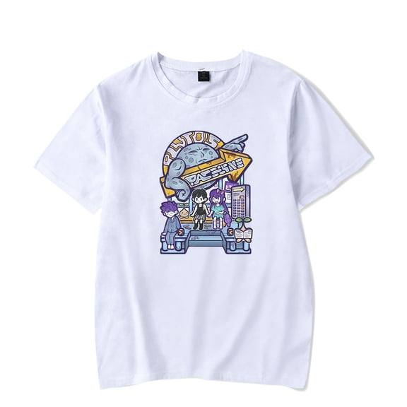 Omori Pluto's Spaceline T-shirs Crewneck Short Sleeve Tee Unisex Tops