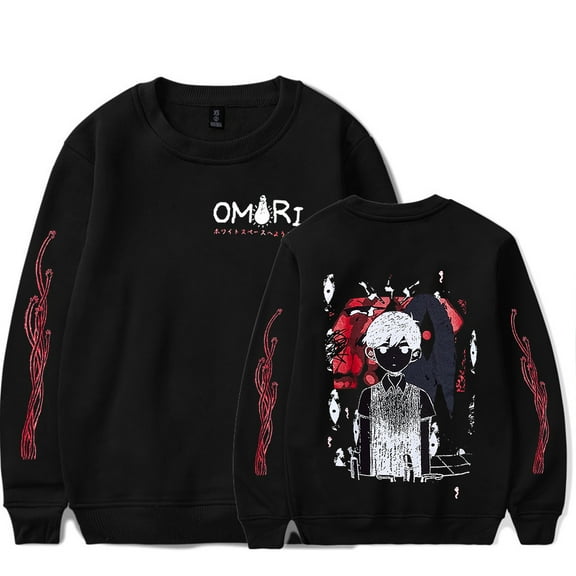 Omori Red Space Merch crew neck sweatshirt Popular Graphics Print Unisex Trendy Casual Streetwear Sweatshirt