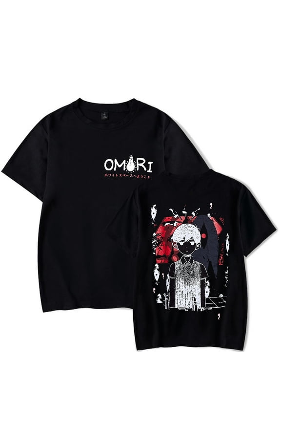 Omori Red Space T-shirt Merch Popular Reversible Print Unisex Fashionable Casual Short Sleeve Top