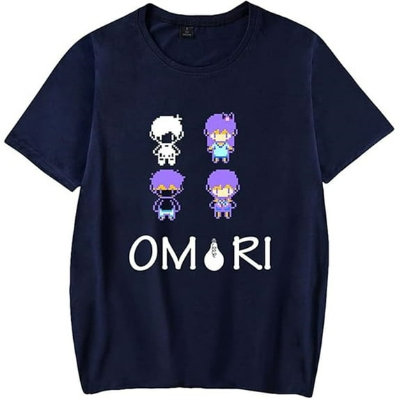 Omori T-shirt Printed Logo Round Neck Short Sleeve Game T-shirt Men's Women's Harajuku Casual Tops