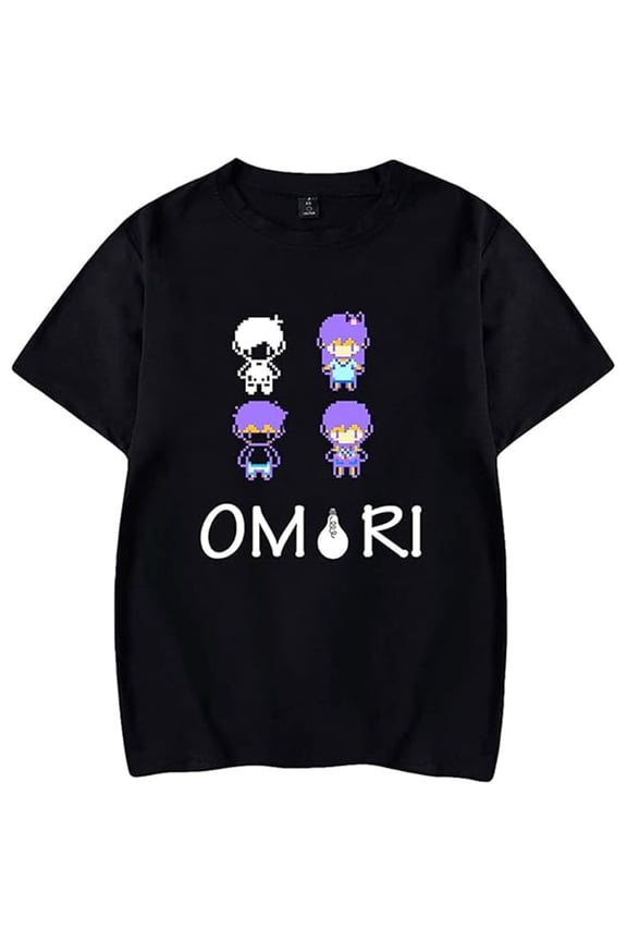 Omori T-shirt Printed Logo Round Neck Short Sleeve Game T-shirt Men's Women's Harajuku Casual Tops