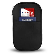 Omouboi Passport Wallet Portable Travel Ticket Passport Holder Passport Credit Card ID Document Organizer Holder Bag Travel Pouch Case Cover Black