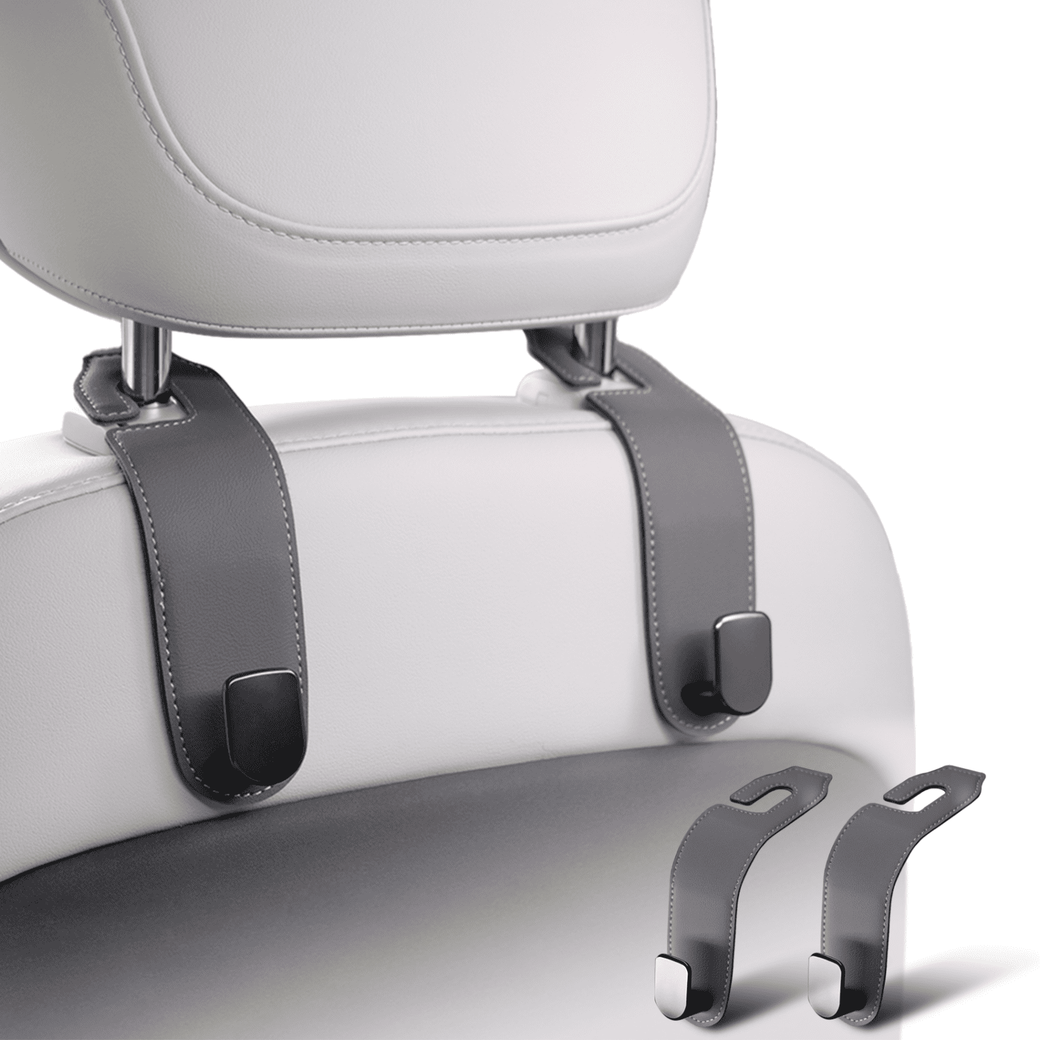 Magic Car Headrest Hooks, Car Seat Organizer Purse Headrest Hook Holder  Behind Seat Hook for Hanging Purse or Bags, Black, 2 Pack