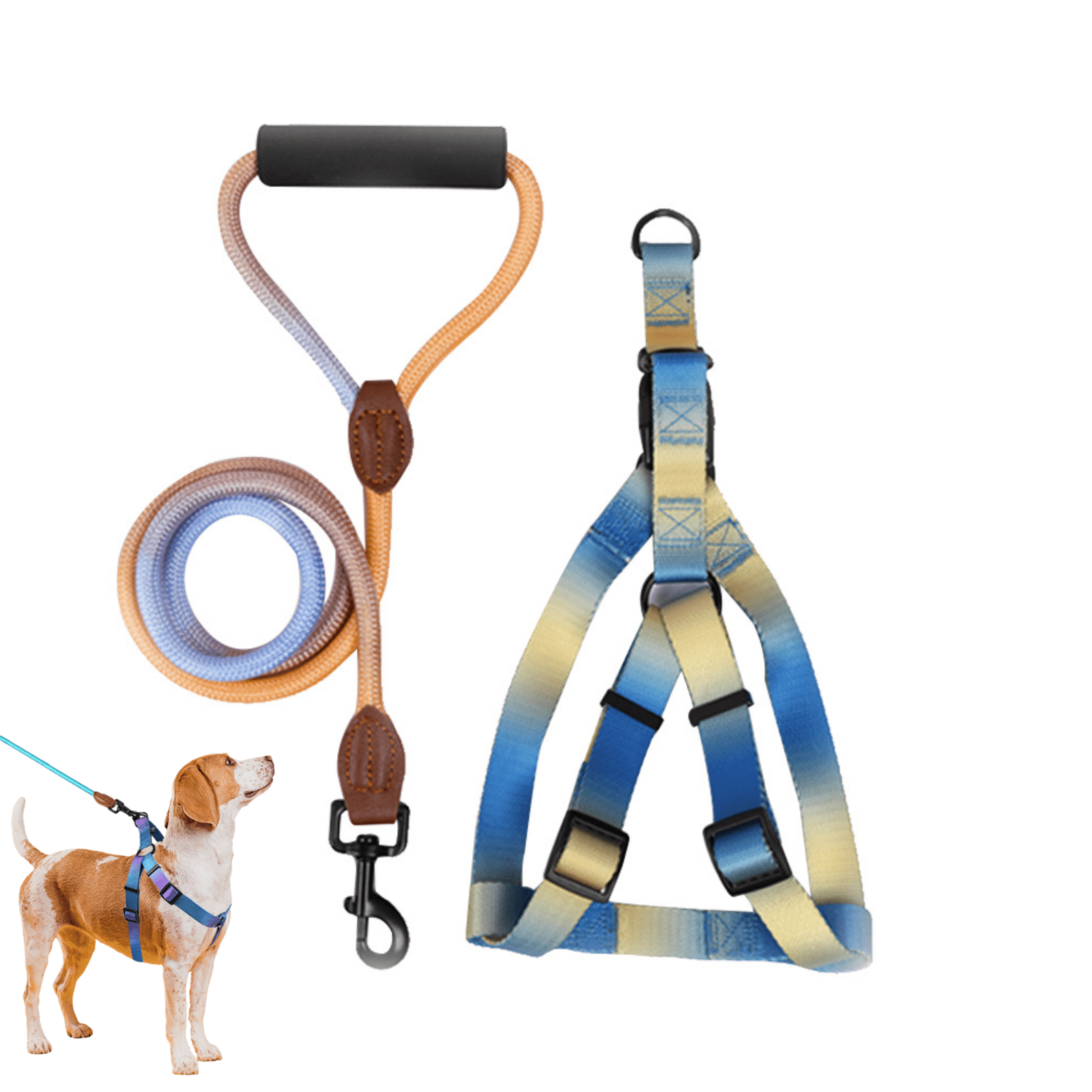 Ompellus Dog Harness Leash Set, Adjustable Heavy Duty No Pull Halter
