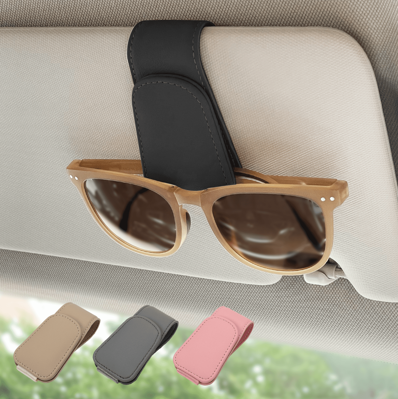 Car Sun Visor Eyeglasses Sunglasses Organizer Holder Storage Box Makes your  glasses, sunglasses, card s…